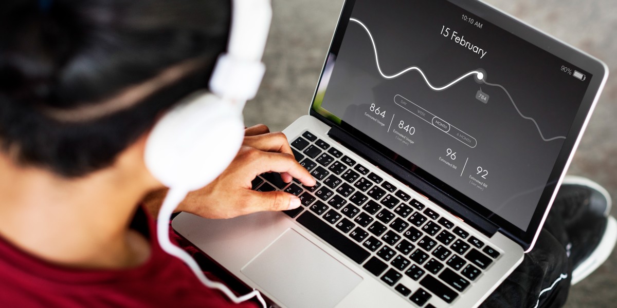 Website Performance Analytics Dashboard on Laptop Screen