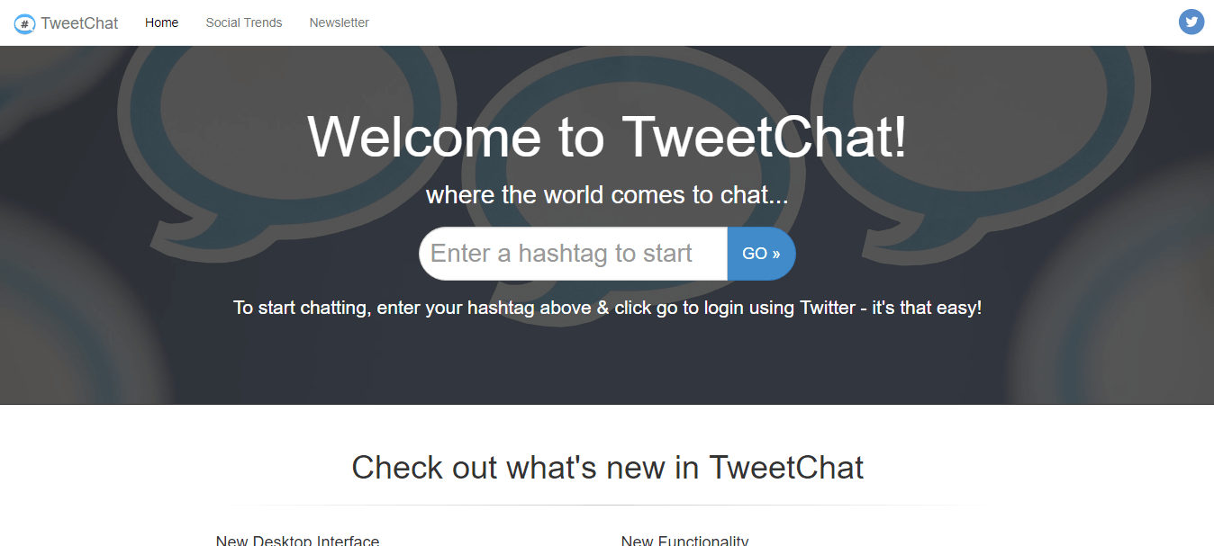 Come to chat. Twitter chat. Twitter chat Screens.